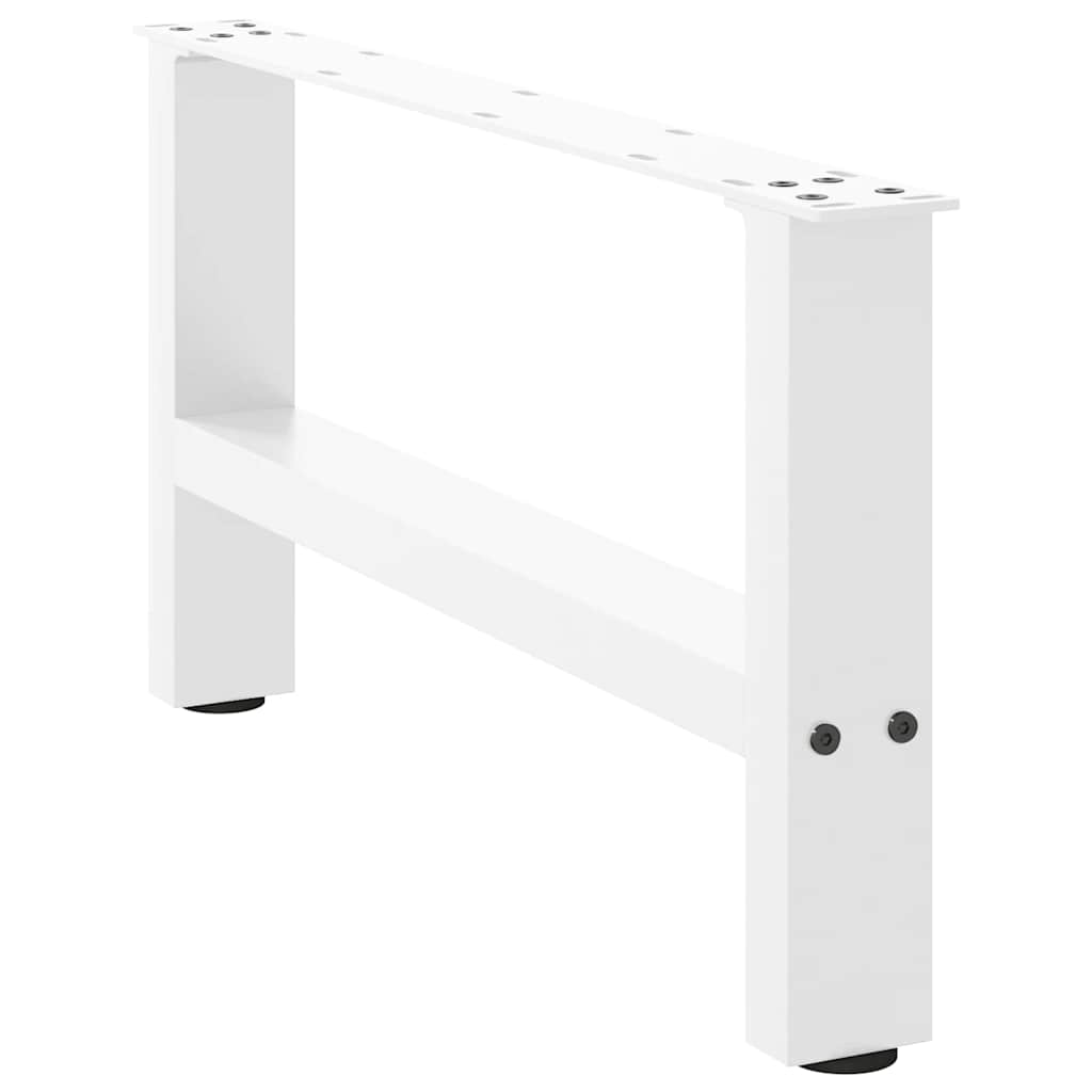 White Steel Coffee Table Legs 2pcs 60x(30-31)cm Adjustable Sturdy