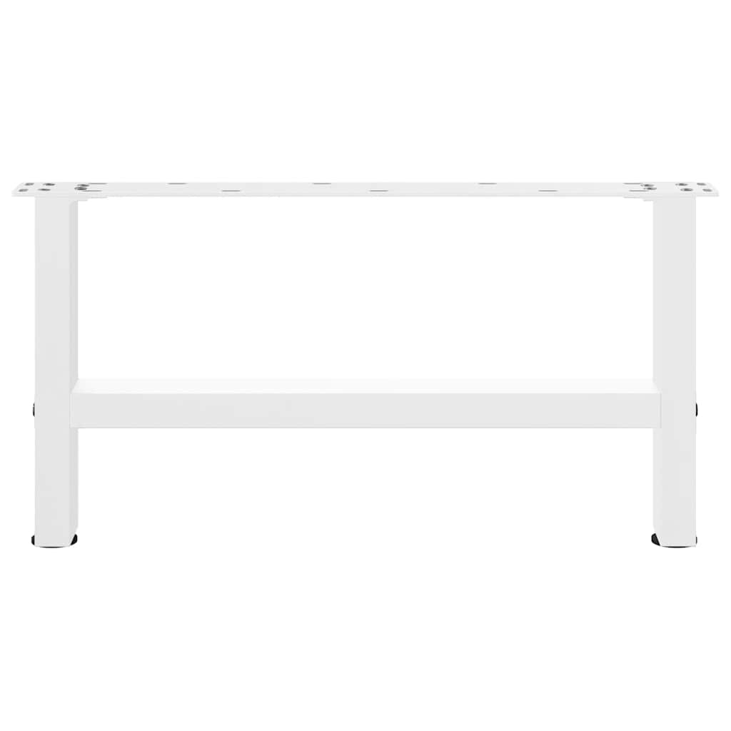 White Steel Coffee Table Legs 2pcs 60x(30-31)cm Adjustable Sturdy