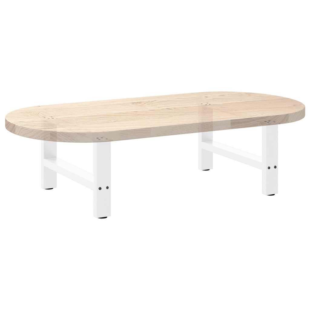 White Steel Coffee Table Legs 2pcs 60x(30-31)cm Adjustable Sturdy