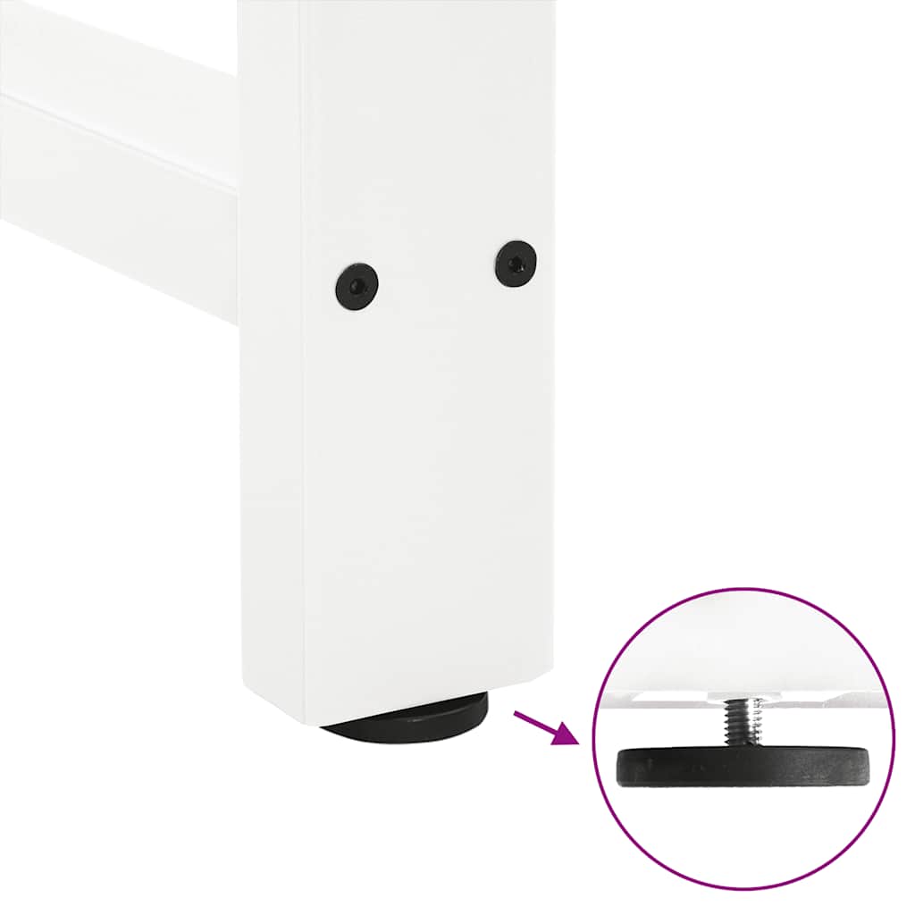 White Steel Coffee Table Legs 2pcs 60x(30-31)cm Adjustable Sturdy