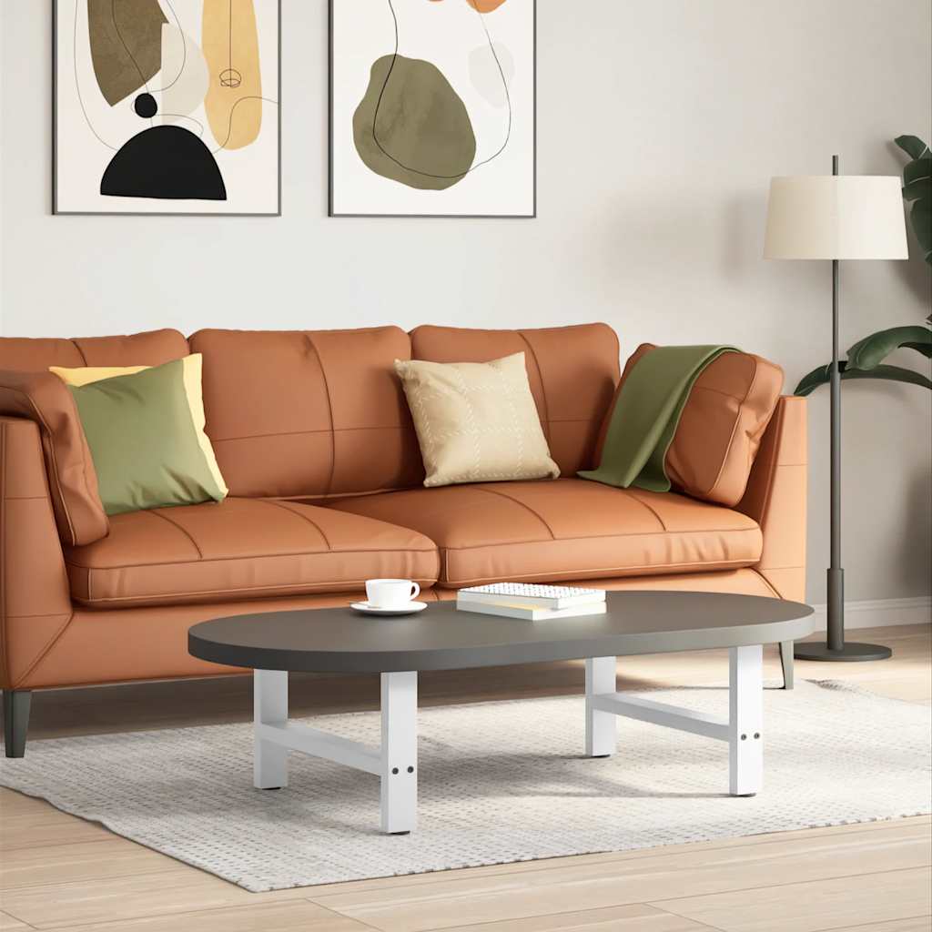 White Steel Coffee Table Legs 2pcs 60x(30-31)cm Adjustable Sturdy