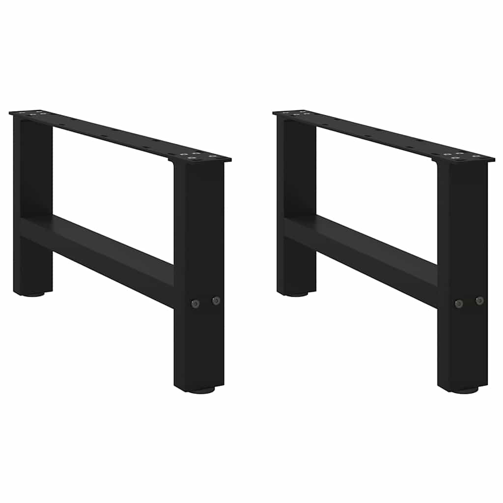 Black Steel Coffee Table Legs 2pcs, 70x(30-31)cm Sturdy Design