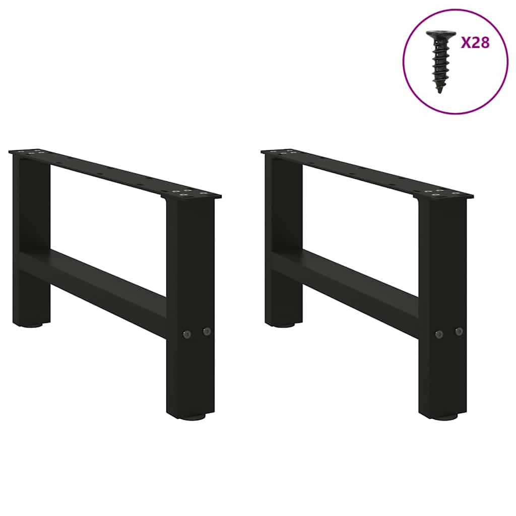 Black Steel Coffee Table Legs 2pcs, 70x(30-31)cm Sturdy Design