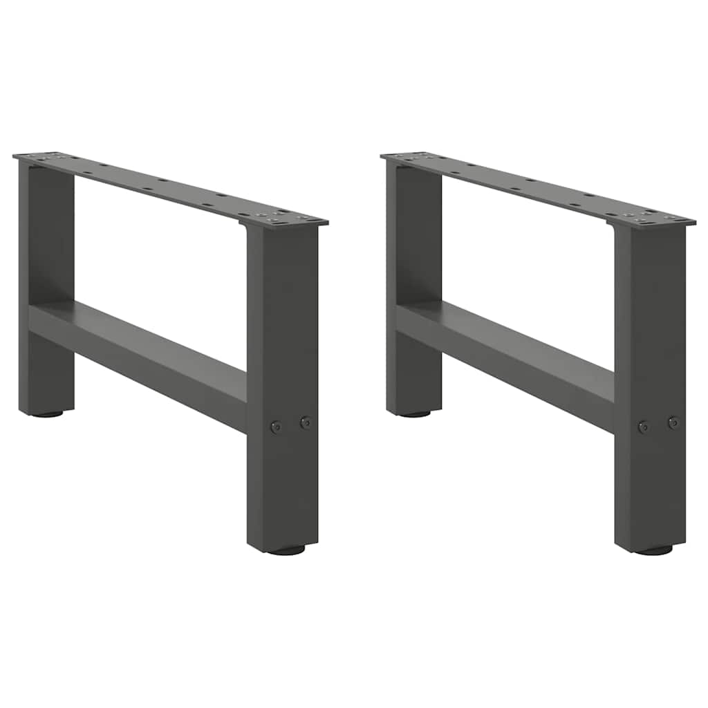 Anthracite Steel Coffee Table Legs - Set of 2, Adjustable 70x(30-31) cm