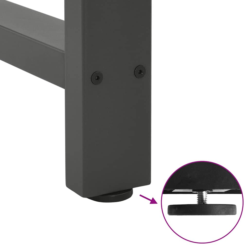 Anthracite Steel Coffee Table Legs - Set of 2, Adjustable 70x(30-31) cm