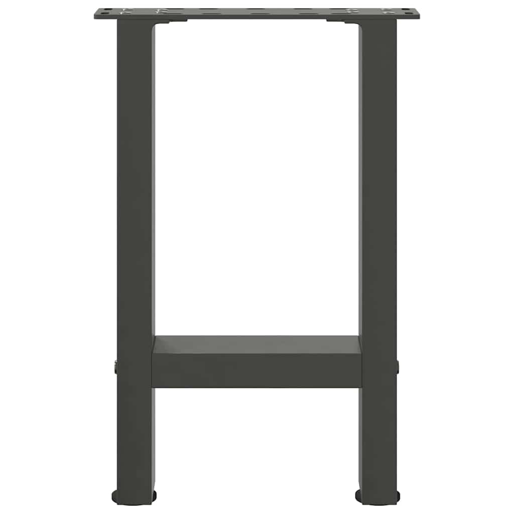 Anthracite Steel Coffee Table Legs, Set of 2, Adjustable 28x(42-43) cm