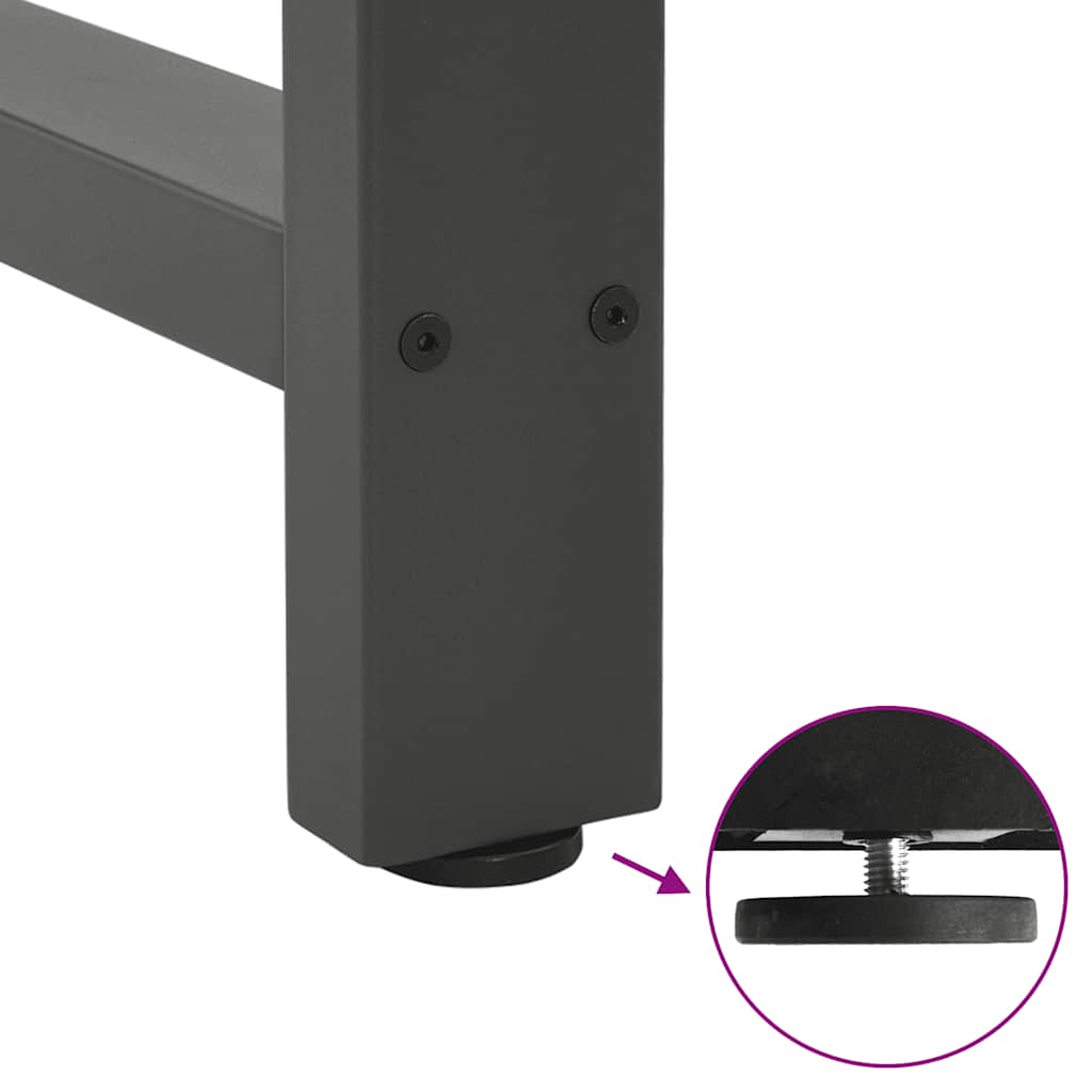 Anthracite Steel Coffee Table Legs, Set of 2, Adjustable 28x(42-43) cm
