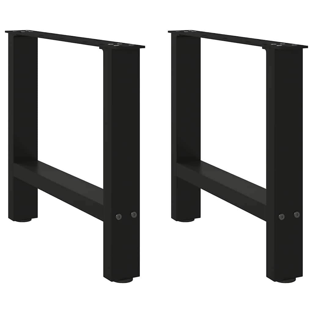 Black Steel Coffee Table Legs 2 pcs, Adjustable 50x(42-43) cm