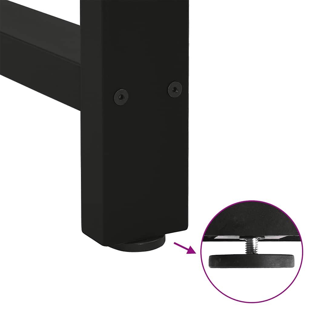 Black Steel Coffee Table Legs 2 pcs, Adjustable 50x(42-43) cm