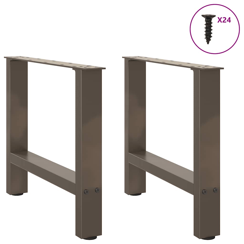 Natural Steel Coffee Table Legs, 2 Pcs, Adjustable 50x42-43 cm