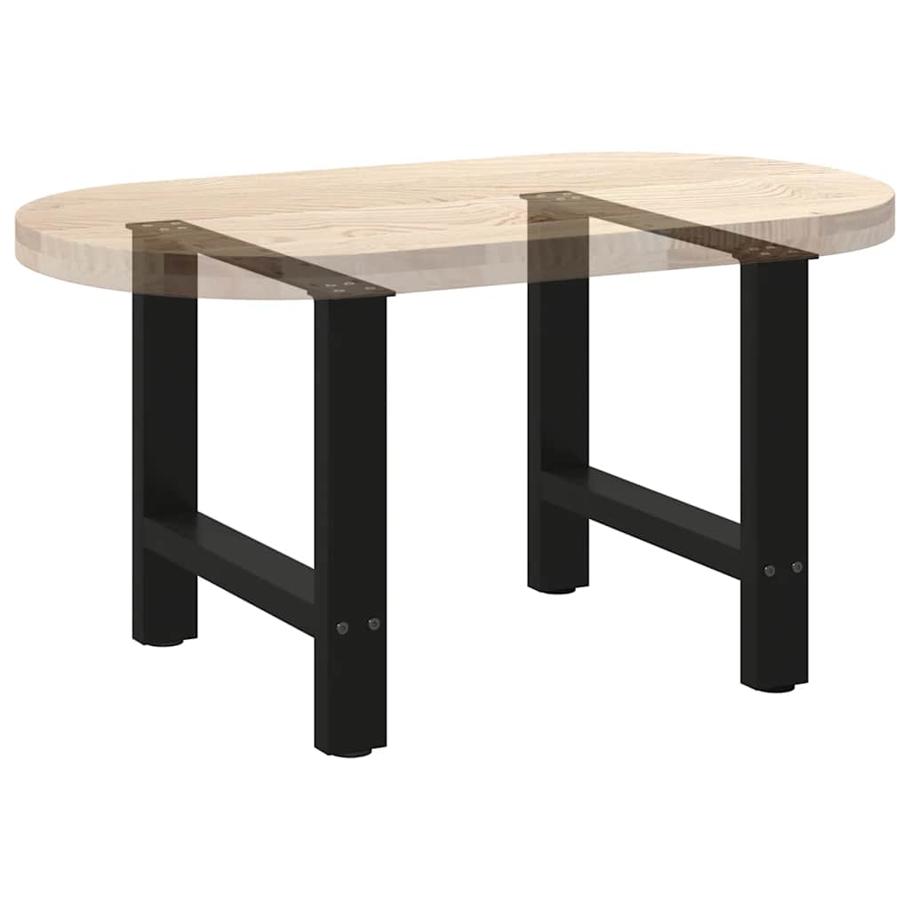 Black Steel Coffee Table Legs 2 pcs, 60x(42-43) cm