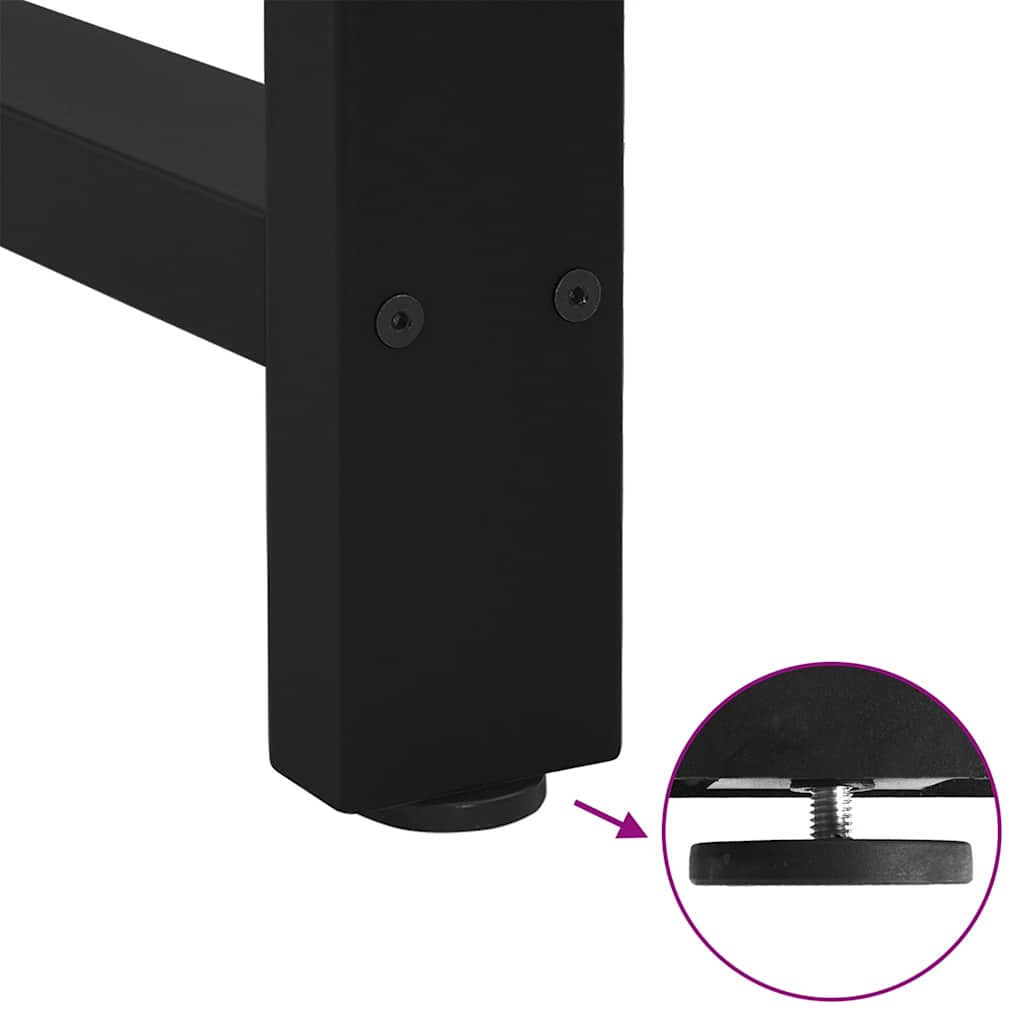Black Steel Coffee Table Legs 2 pcs, 60x(42-43) cm