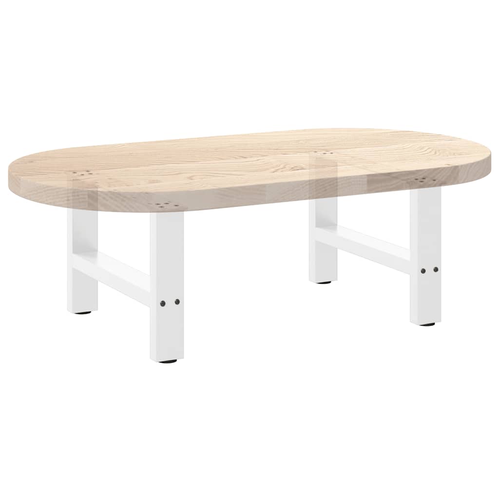 White Steel Coffee Table Legs, Set of 2, Adjustable 60x(42-43) cm