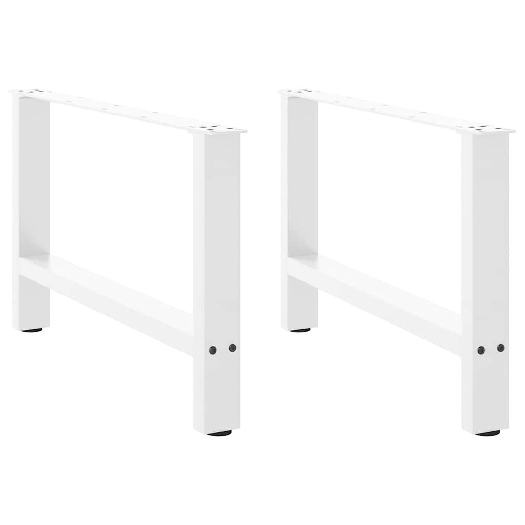 White Steel Coffee Table Legs, 2 Pieces, 70x(42-43) cm