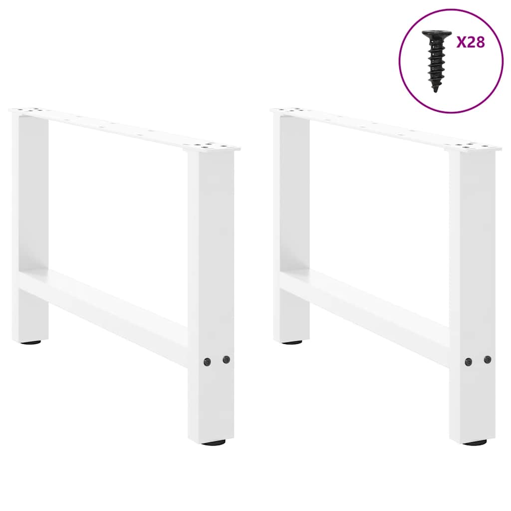White Steel Coffee Table Legs, 2 Pieces, 70x(42-43) cm