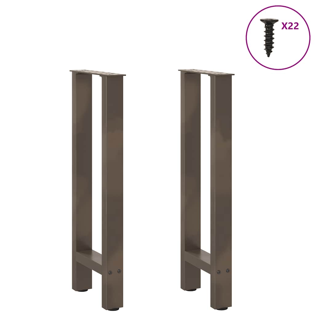 Natural Steel Console Table Legs - Set of 2, Adjustable 38x(72-73) cm