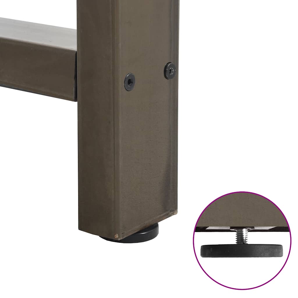Natural Steel Dining Table Legs, 2pcs, 50x(72-73)cm Adjustable Height