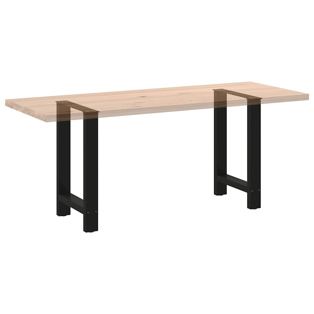Black Steel Dining Table Legs, Set of 2, Adjustable Height 60x(72-73) cm