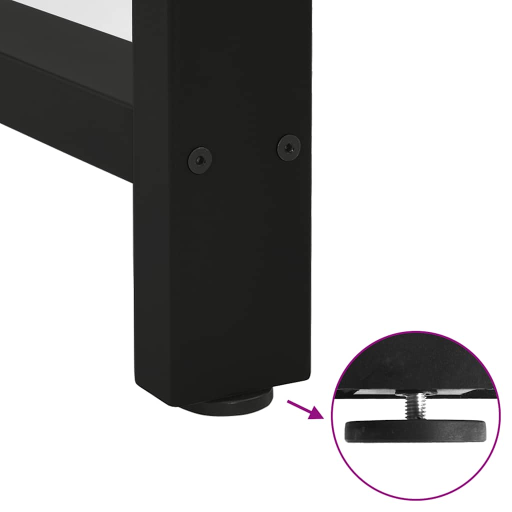 Black Steel Dining Table Legs, Set of 2, Adjustable Height 60x(72-73) cm