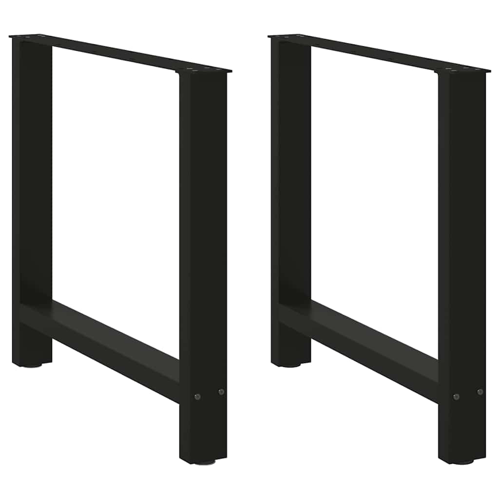 Black Steel Dining Table Legs, 2-Piece Set, Adjustable Height 70cm