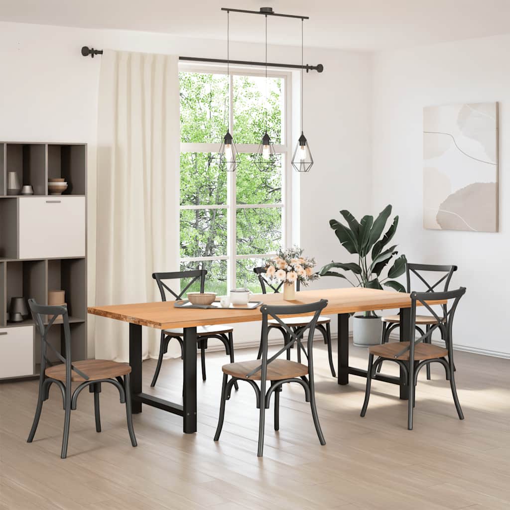 Black Steel Dining Table Legs, 2-Piece Set, Adjustable Height 70cm