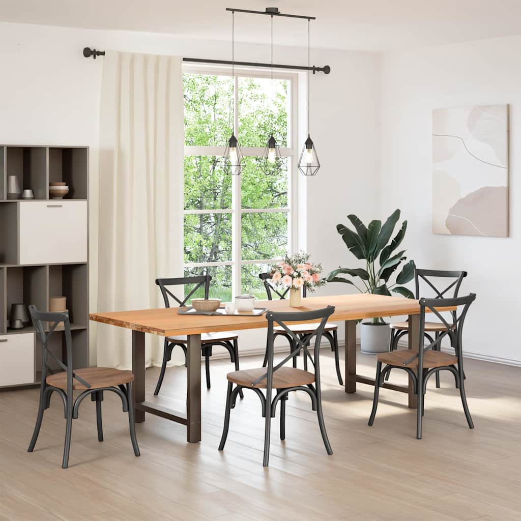 Natural Steel Dining Table Legs, 2 pcs, 70x(72-73) cm, Durable Steel