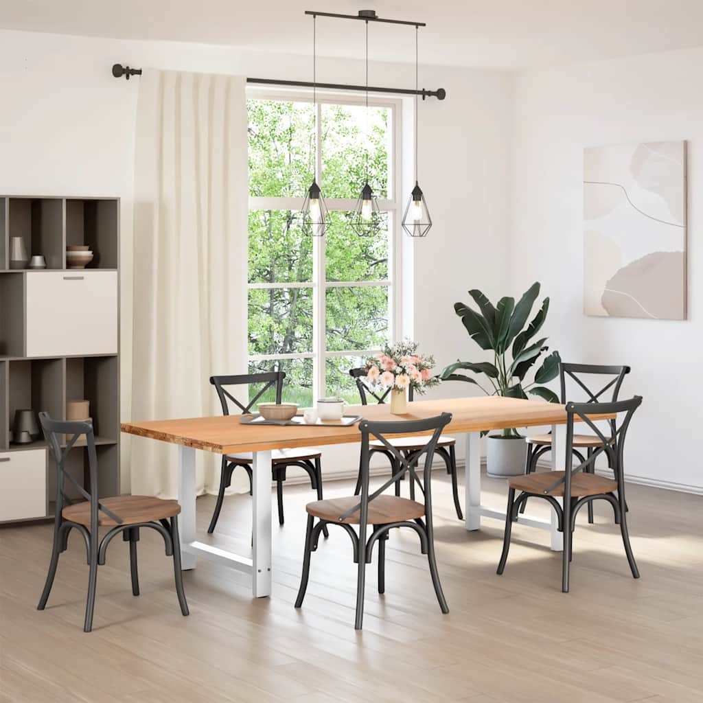 Steel Dining Table Legs, White, Set of 2, Adjustable 80x72-73 cm