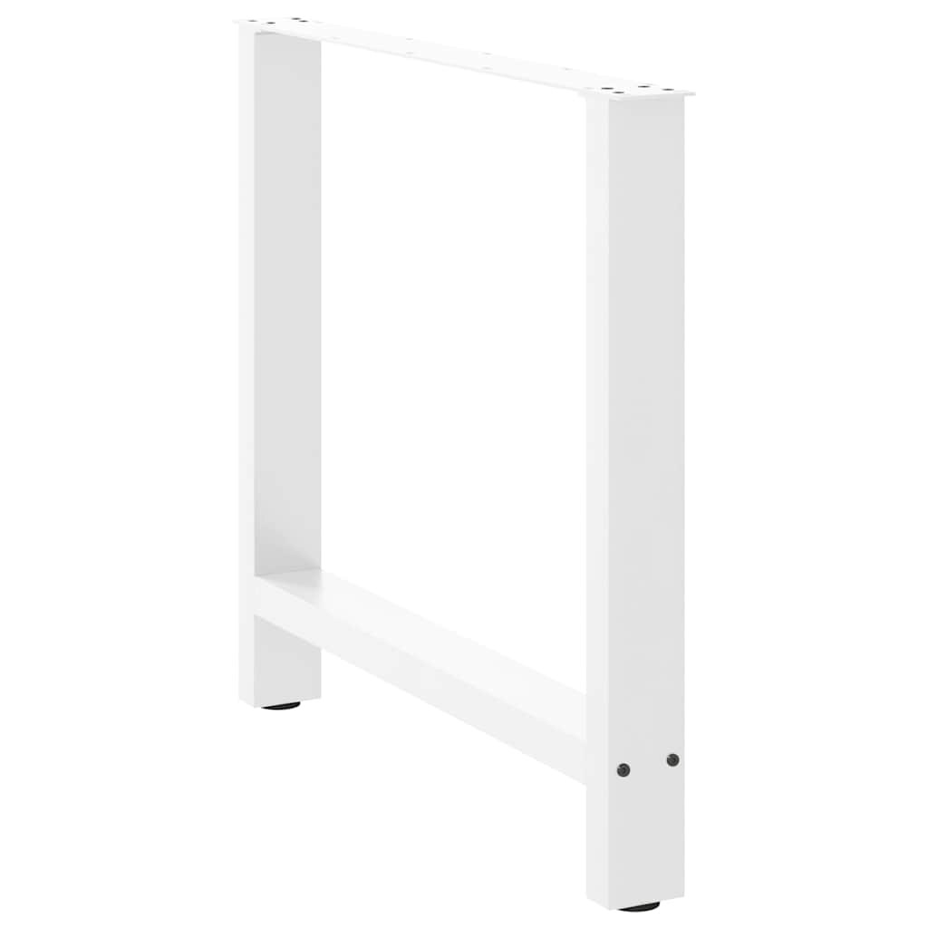 Steel Dining Table Legs, White, Set of 2, Adjustable 80x72-73 cm
