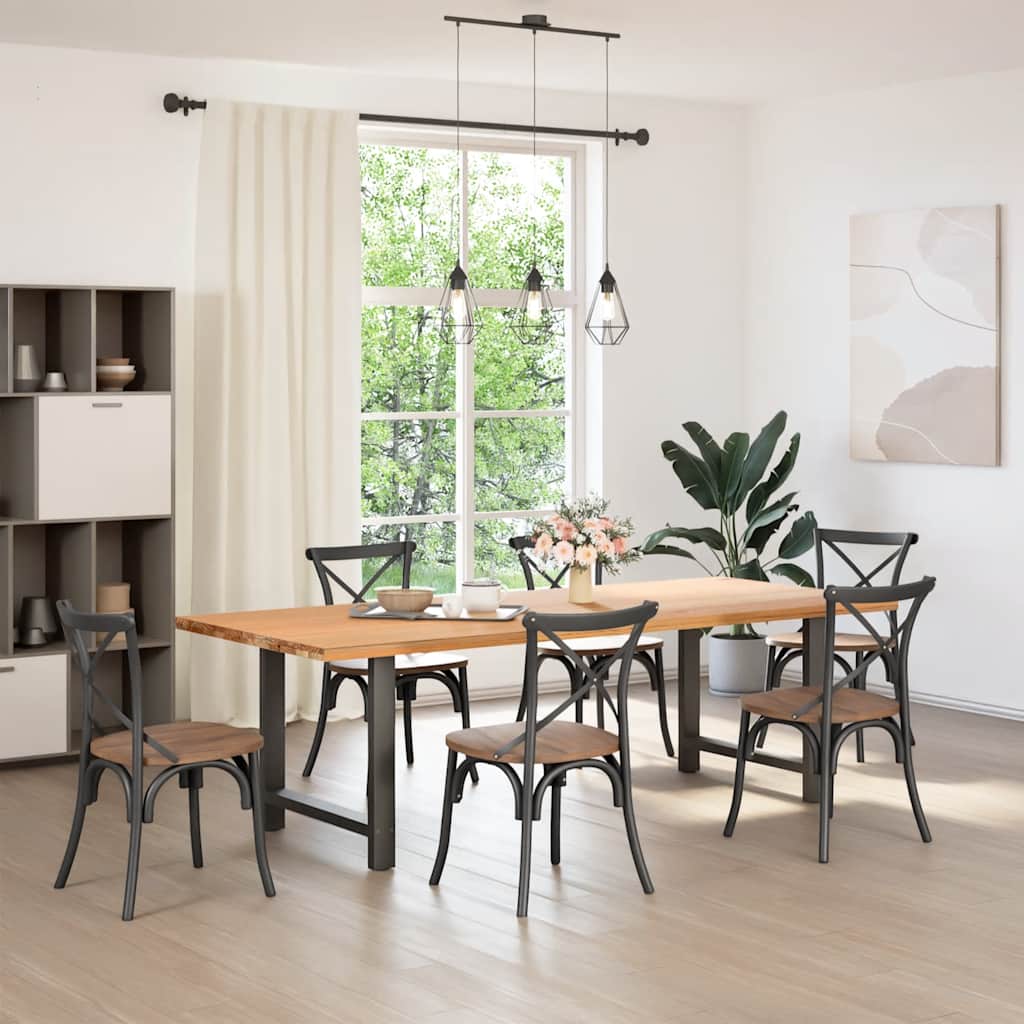 Anthracite Steel Dining Table Legs 2pcs, Adjustable 80x(72-73)cm