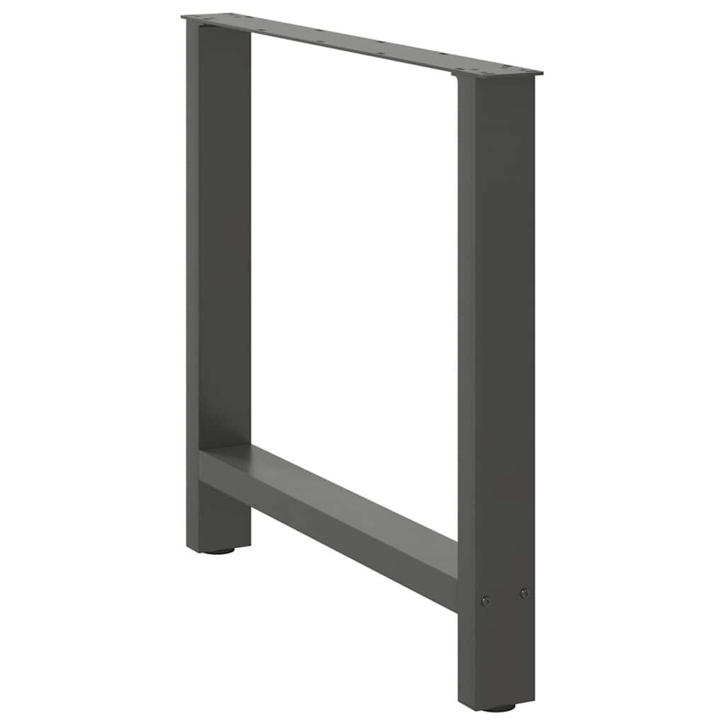 Anthracite Steel Dining Table Legs 2pcs, Adjustable 80x(72-73)cm