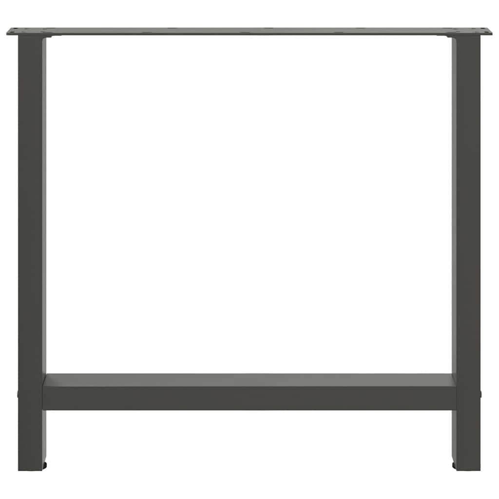 Anthracite Steel Dining Table Legs 2pcs, Adjustable 80x(72-73)cm