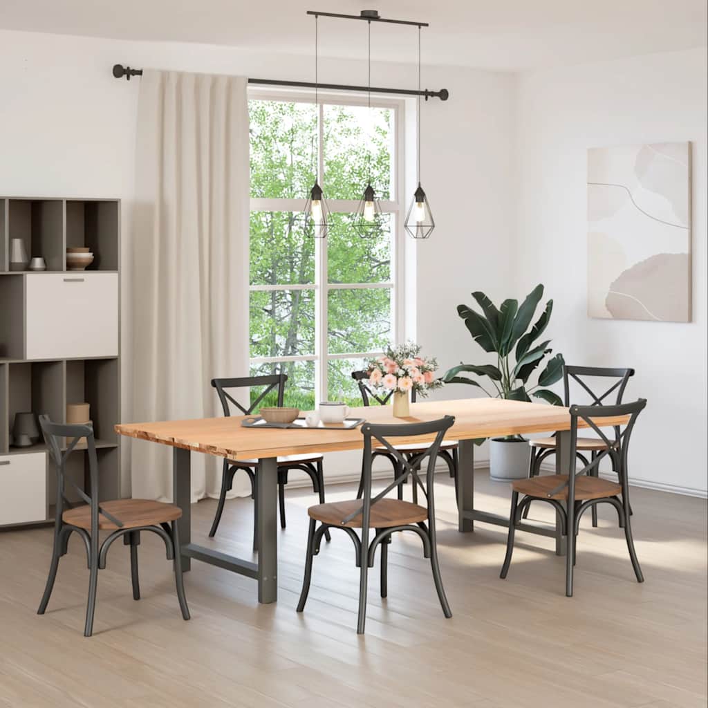 Anthracite Steel Dining Table Legs, Adjustable 72-73cm, Set of 2