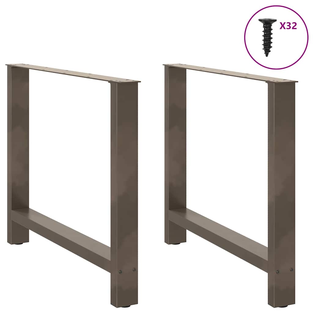 Natural Steel Dining Table Legs, Adjustable 2 Pcs, 90x(72-73) cm
