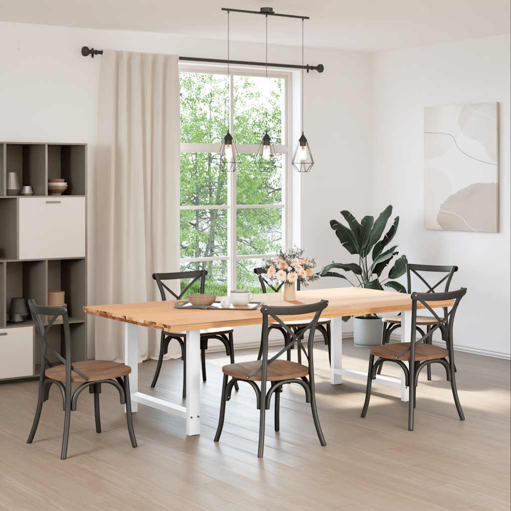 White Steel Dining Table Legs 2 Pcs, Adjustable 100x(72-73) cm