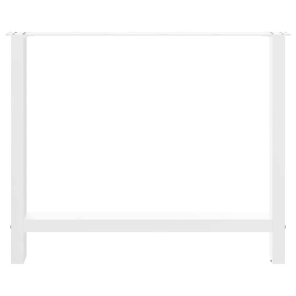 White Steel Dining Table Legs 2 Pcs, Adjustable 100x(72-73) cm