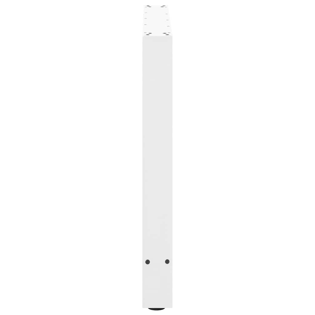 White Steel Dining Table Legs 2 Pcs, Adjustable 100x(72-73) cm