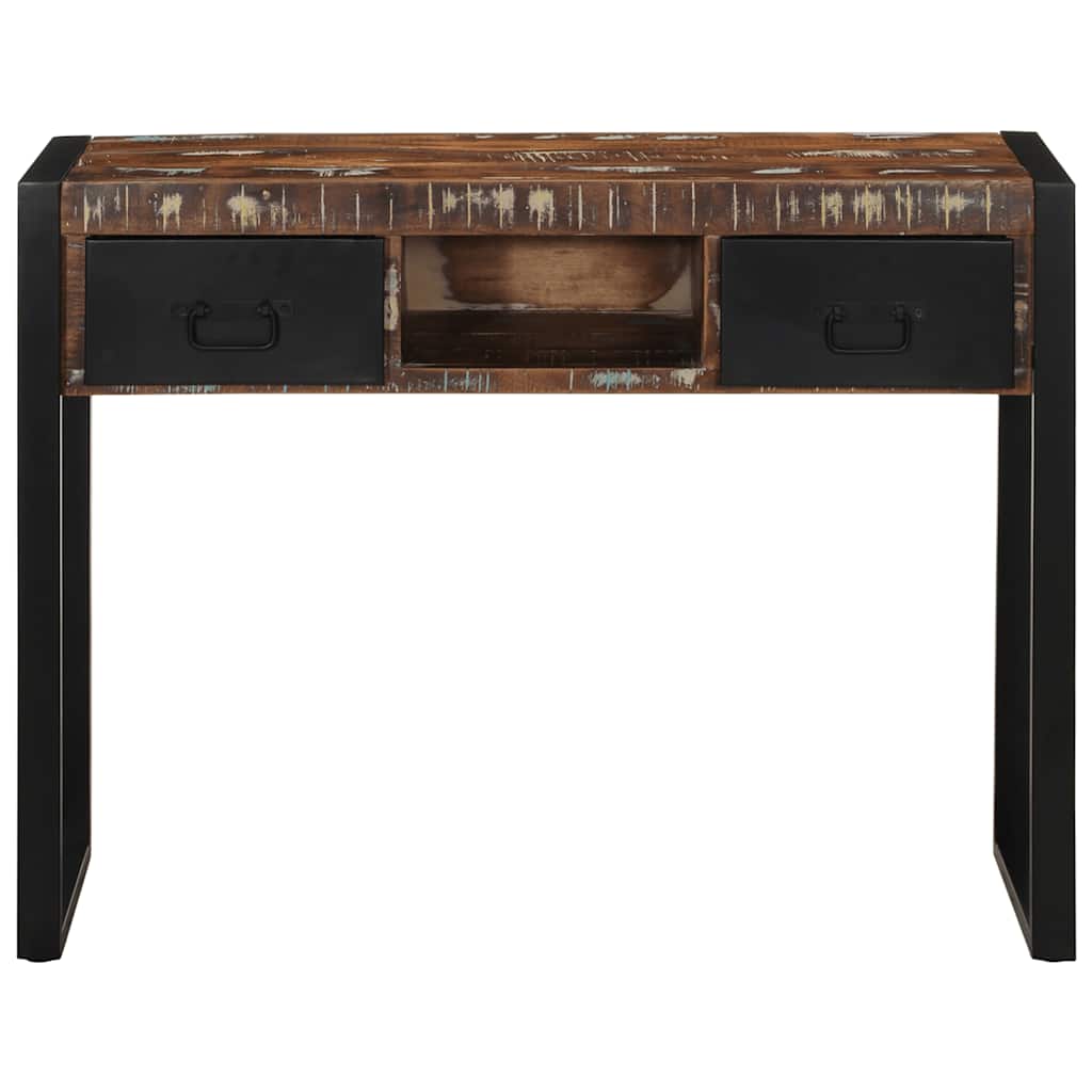 Multicolour Reclaimed Solid Wood Console Table 100x35x75 cm