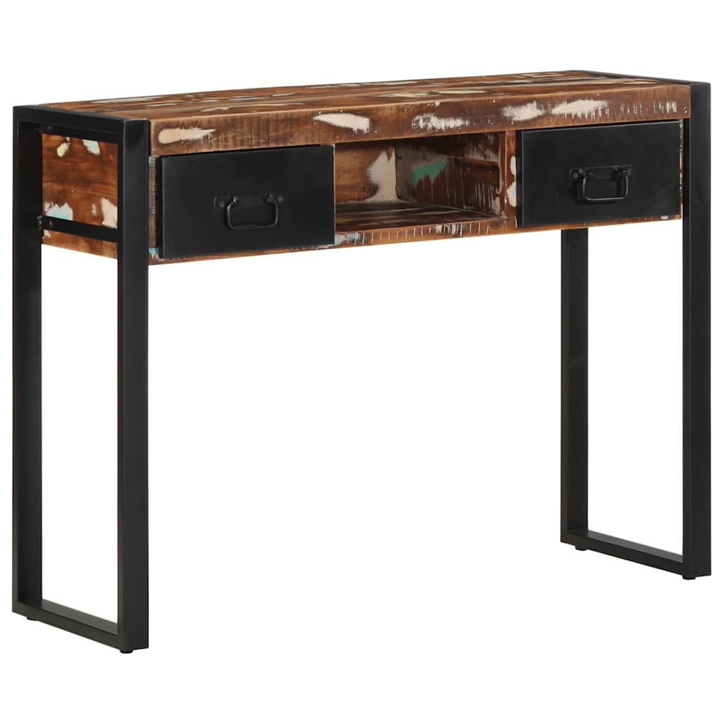 Multicolour Reclaimed Solid Wood Console Table 100x35x75 cm