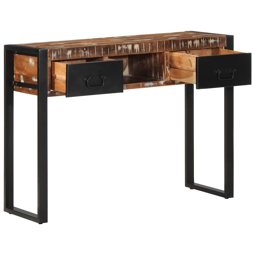 Multicolour Reclaimed Solid Wood Console Table 100x35x75 cm
