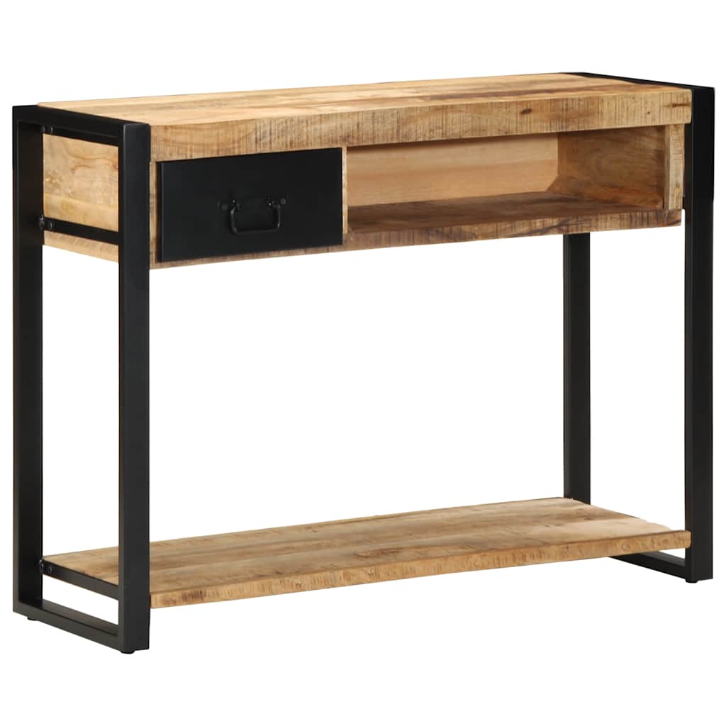 Solid Mango Wood Console Table, 100x35x75 cm, Rustic Finish