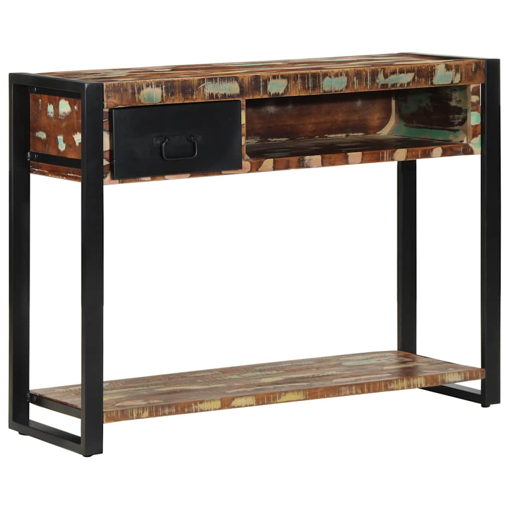 Reclaimed Solid Wood Multicolour Console Table 100x35x75 cm