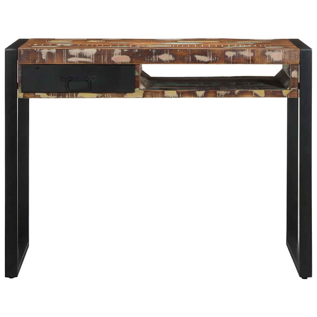 Eco-Friendly Multicolor Desk in Solid Reclaimed Wood, 100x50x75 cm