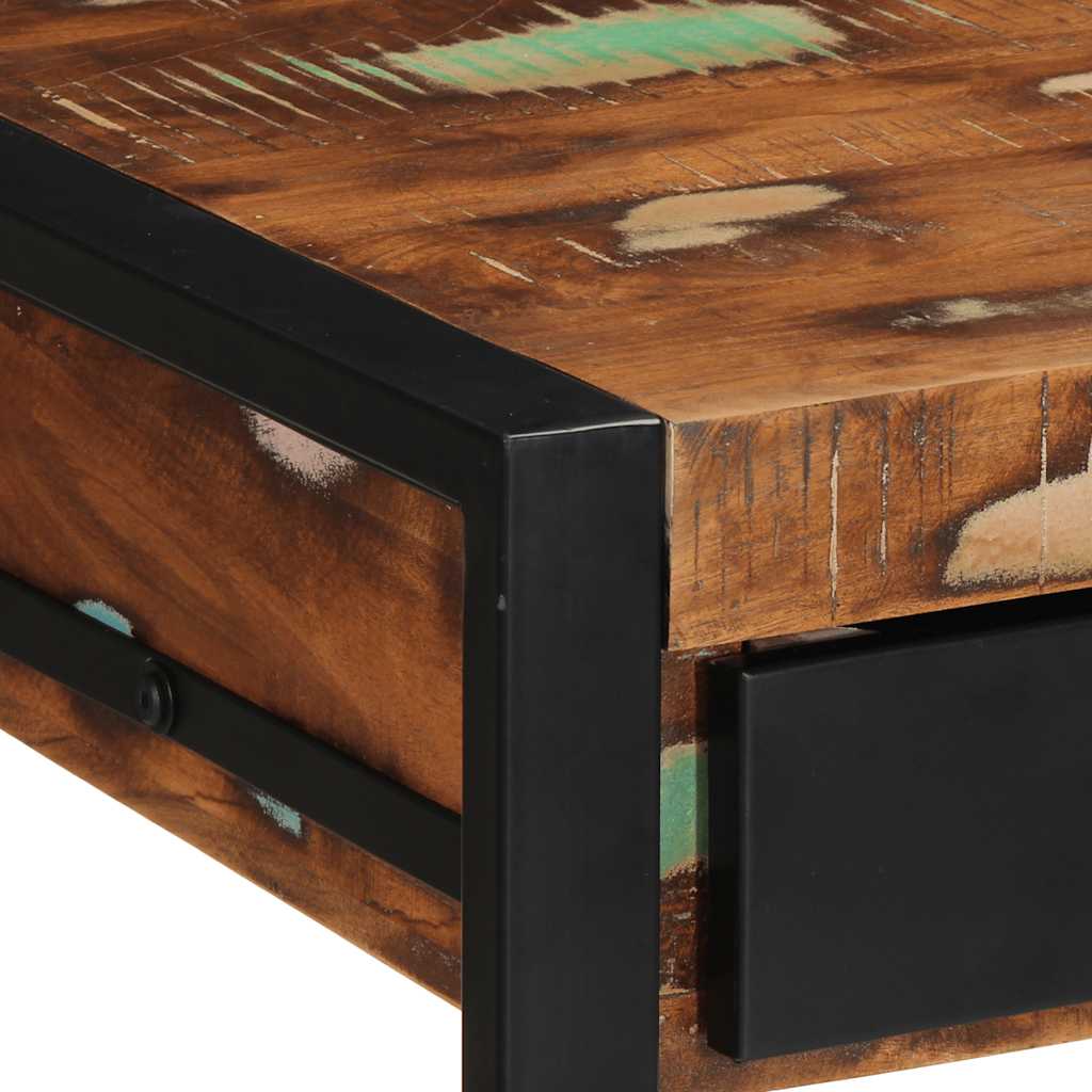 Eco-Friendly Multicolor Desk in Solid Reclaimed Wood, 100x50x75 cm