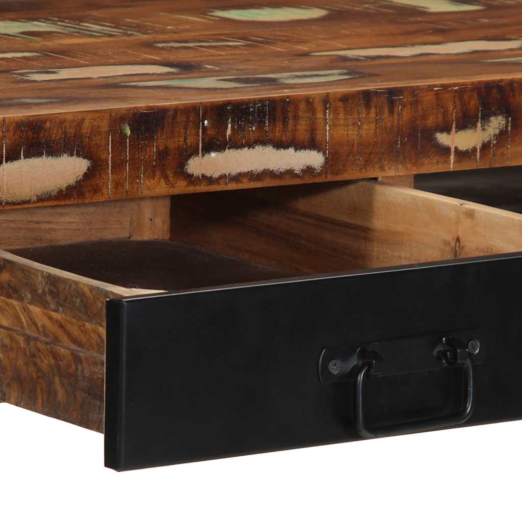 Eco-Friendly Multicolor Desk in Solid Reclaimed Wood, 100x50x75 cm