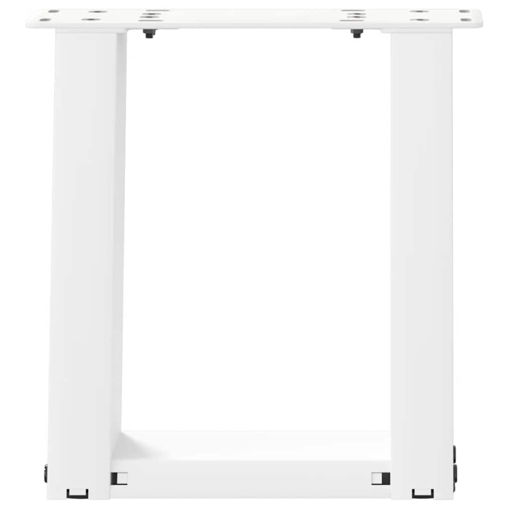 White U-Shaped Steel Coffee Table Legs, 2 Pcs, 30-31cm