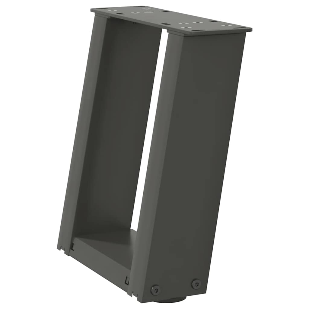 Anthracite U-Shaped Steel Coffee Table Legs 2pcs, 30x(30-31)cm