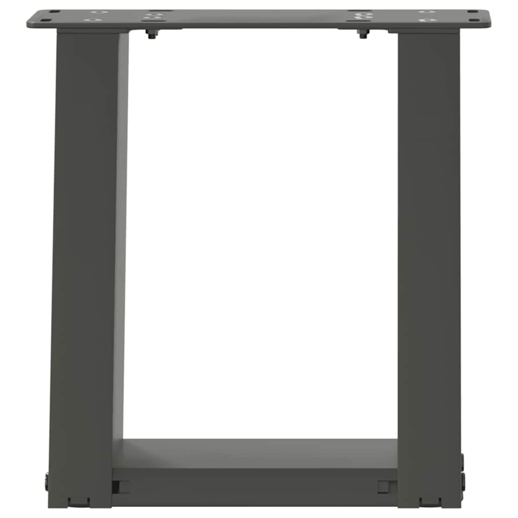 Anthracite U-Shaped Steel Coffee Table Legs 2pcs, 30x(30-31)cm