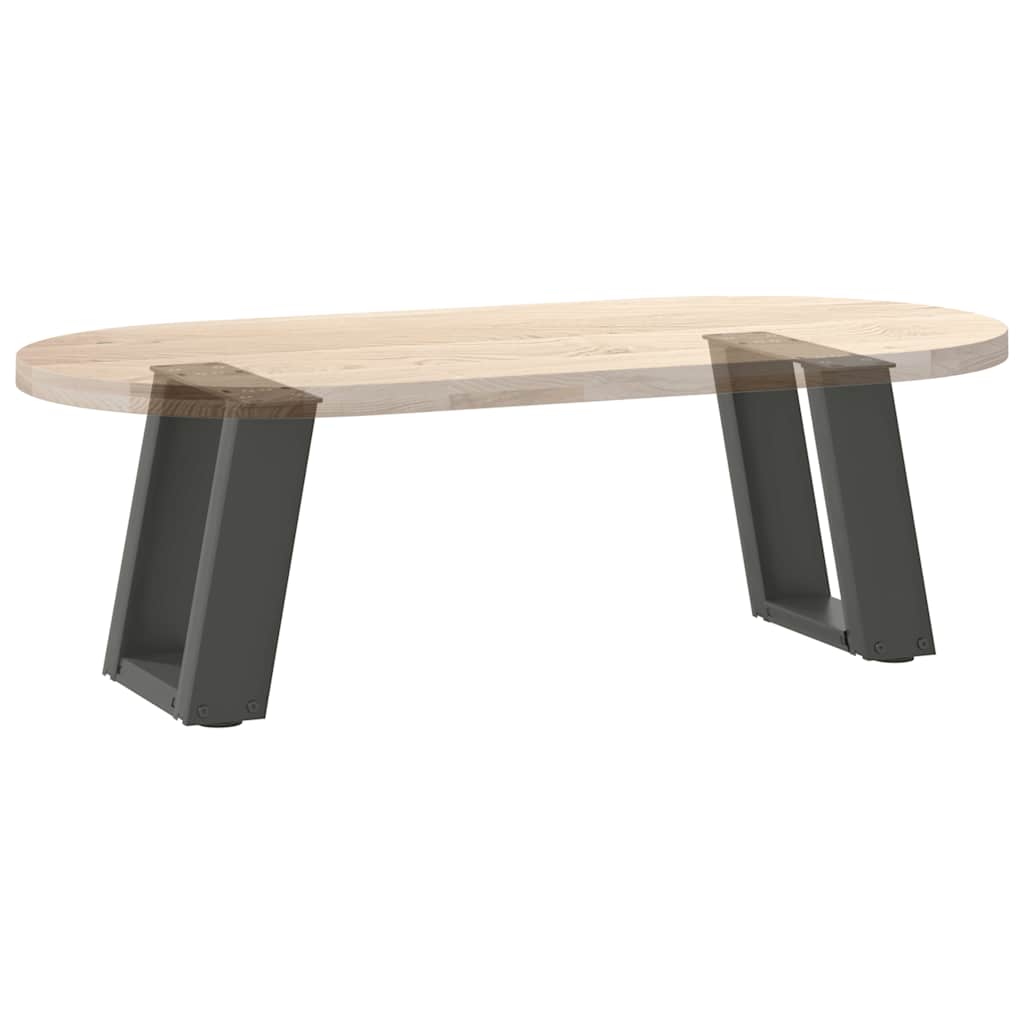 Anthracite U-Shaped Steel Coffee Table Legs 2pcs, 30x(30-31)cm