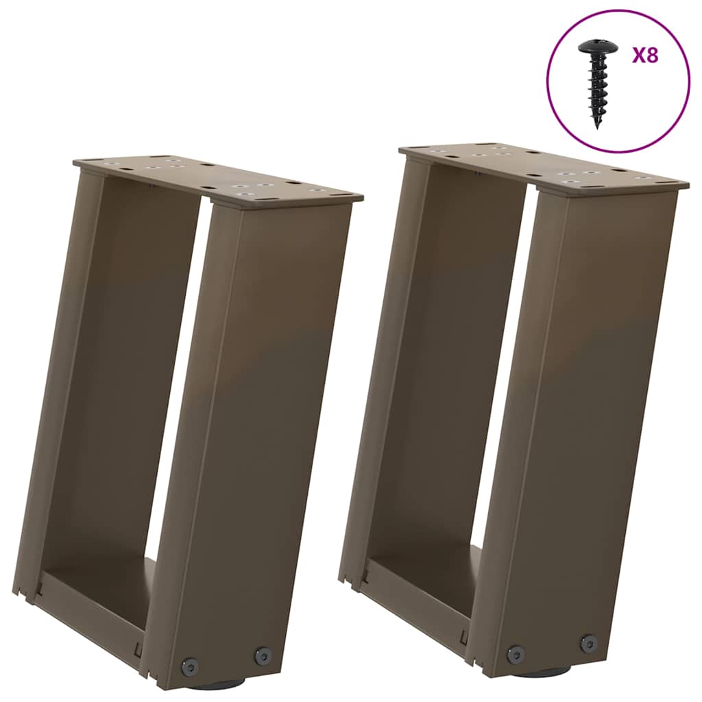 U-Shaped Natural Steel Coffee Table Legs, 2 pcs, 30x31 cm