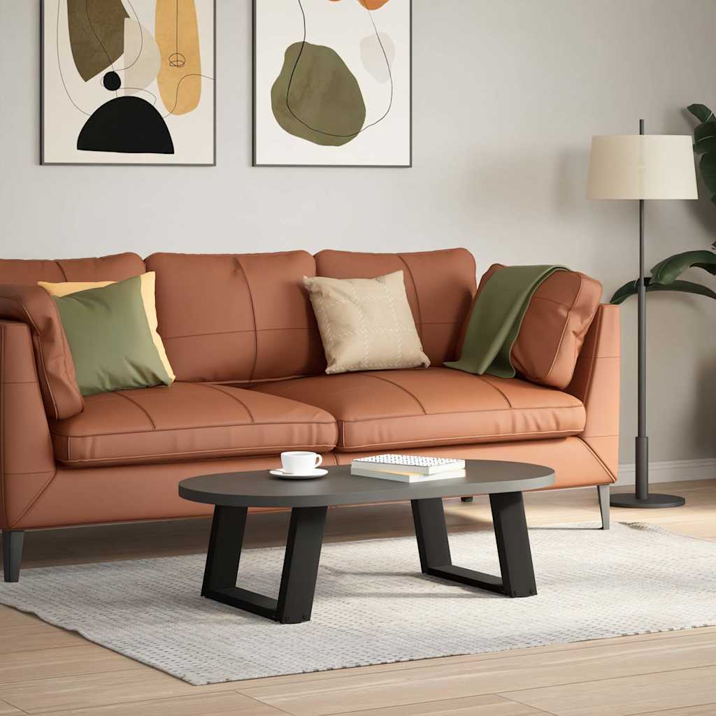 Black Steel U-Shaped Coffee Table Legs 2 pcs, Adjustable 40x30-31 cm